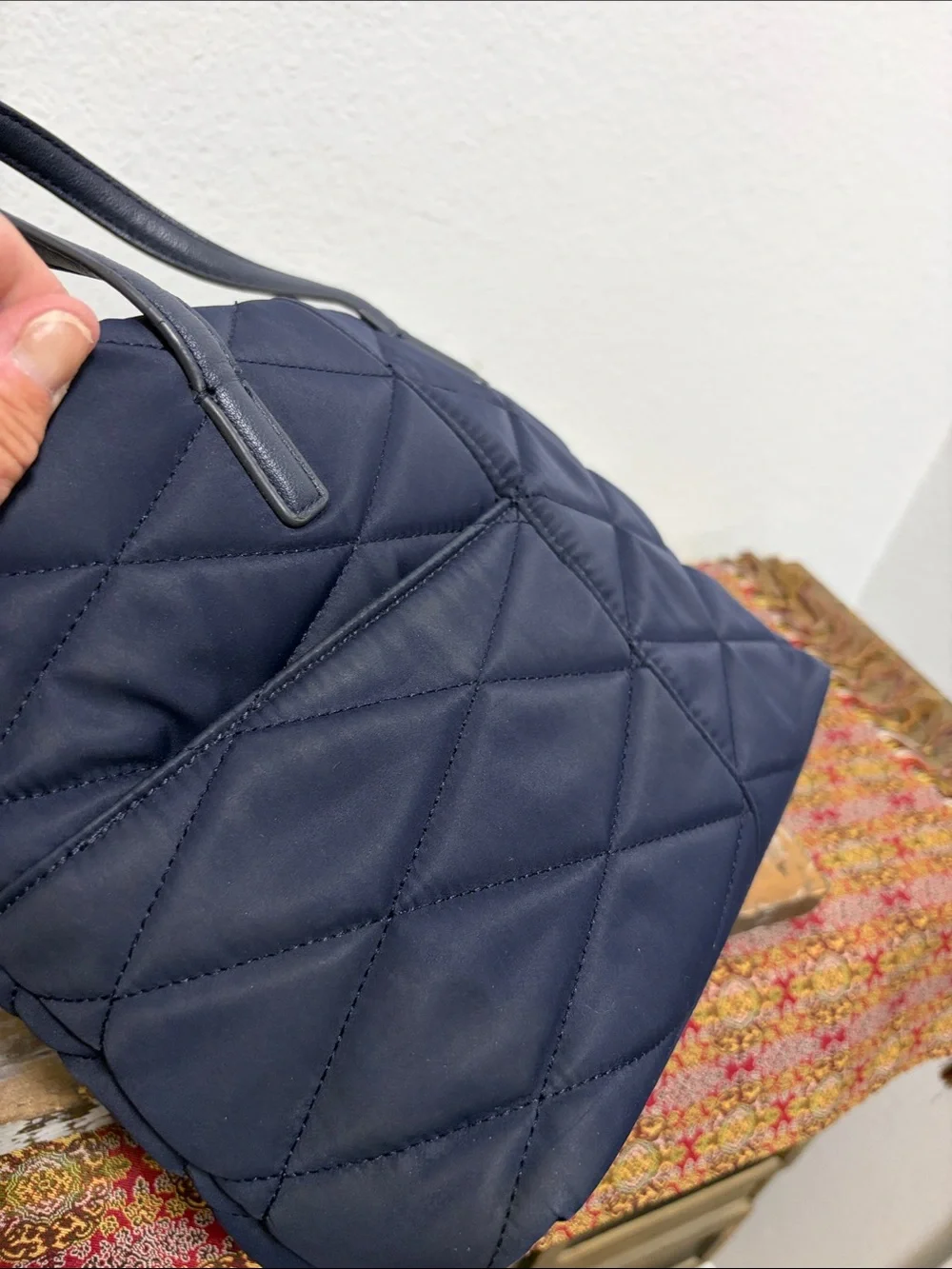 Radley London Navy Blue Quilted Handled Shoulder Crossbody Bag - EC